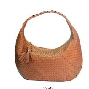 BRAID LAMBSKIN WOMAN'S HANDBAG- Hobo style